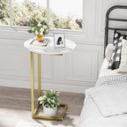 C Shaped End Table, Oval Couch Side Tables - Image 6