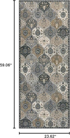 Lahome Moroccan Kitchen Runner, 2x5 Washable Runners - Image 2