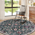 Lahome Moroccan Washable Round Area Rug, Soft Round Rug 5ft Soft Non-Slip | by Lahome