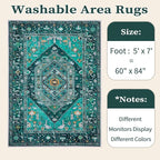 SERISSA 5x7 Washable Non Slip Boho Area Rug - Image 6
