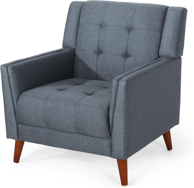 Christopher Knight Home Evelyn Mid Century Modern Fabric Arm Chair, Dark Gray - Image 5