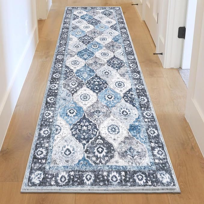 HEBE Hallway Runner Rug 2'x6', Washable Non Slip Kitchen Rug Runner | Soft Boho - Image 8