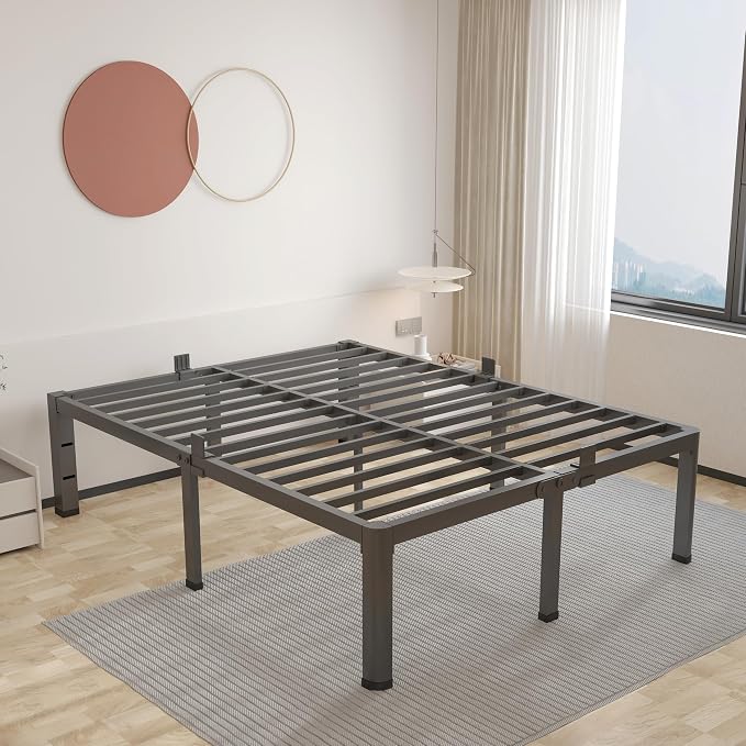 ROIL 14 inch California King Size Bed Frame Metal Platform No Box Spring Needed - Image 8
