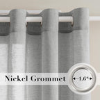 H.VERSAILTEX Linen Sheer Curtains 72 Pair Set Linen Textured Semi-Sheer - Image 2