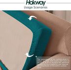 Hokway Stretch Couch Cushion Covers, 3 Piece Individual Sofa Cushion - Image 5