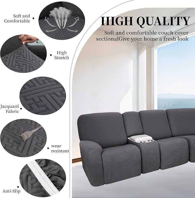 100% Waterproof Sectional Recliner Couch Covers - Image 5