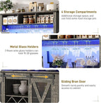 47"Wide 56"H Farmhouse Coffee Bar Cabinet - Image 7