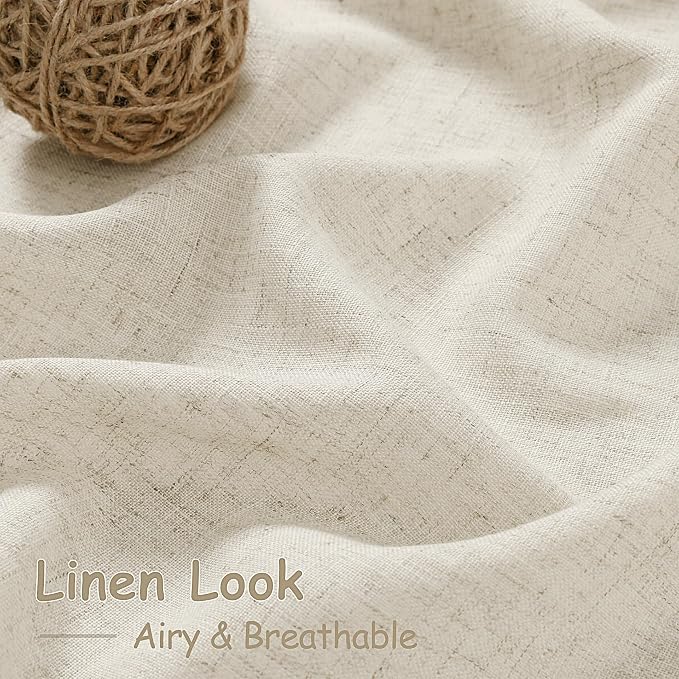 Vanilla Linen Curtains for Living Room 72 Inches Long Luxury Light Filtering - Image 4