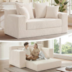 Convertible Sofa Bed, Boneless Couch Small Loveseat Sleeper Pull Out Couch by Winzoo