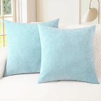 CaliTime Decorative Throw Pillow Covers 18 X 18 Inches Light Blue Grey | Pack by CaliTime
