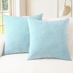 CaliTime Decorative Throw Pillow Covers 24 X 24 Inches Light Blue Grey | Pack by CaliTime