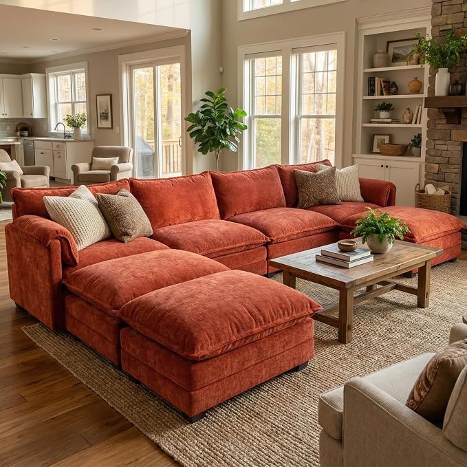 ELUCHANG Oversized 150" Modular Sectional Sofa, Comfy Cloud Couch, U Shaped - Image 9