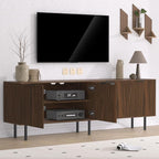 TV Stand for 80 Inch TV, Fluted Entertainment Center - Image 9