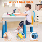 arscniek Toddlers Activity Table 7 in 1 Kids Activity Tables and 4 Chairs - Image 6