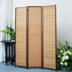 3 Panel Bamboo Room Divider Screen, 5.6 FT Tall Bamboo Divider Folding Panel - Image 5
