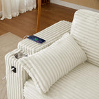 hansones 68.11" Corduroy Sleeper Chair Bed - Image 4