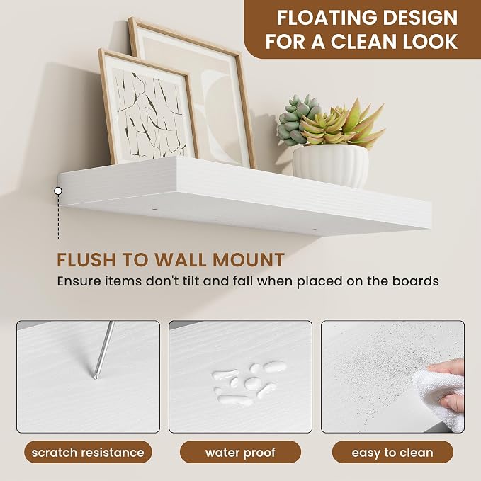 fuqing Floating Shelves for Wall, Wall Mounted Wood Floating Shelf - Image 4