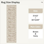 Soalmost Washable 3x12 Hallway Runner Rug Non-Slip Kitchen Entry Rugs Brown | - Image 5