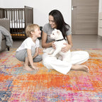 3x8 Washable Runner Rug：Modern Abstract Soft Carpet Galaxy Haze | - Image 2