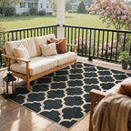 Lahome Moroccan 3x5 Outdoor Rug, Easy Jute Black Washable Rug - Image 7