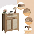 HOKYHOKY Rattan Sideboard Buffet Cabinet Set of 2, Boho Storage Cabinet - Image 6
