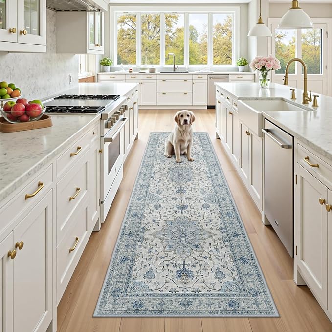 RELEANY Washable Area Rug, Runner 2'x8', Water Repellent, Pet Friendly by RELEANY