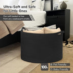 INDRESSME 115L Extra Large Black Blanket Basket, Dog Toy Bin Shoe Baskets Toy - Image 5