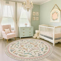 Pink Cute Butterfly 6ft Round Soft Rugs by HazoHaus
