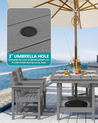 SERWALL Modern Patio Dining Set, 5-Piece Rectangular HDPE Dining Table - Image 2