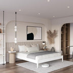 Bme Dinkee Signature Ivory White King Bed Frame Without Headboard - Image 6