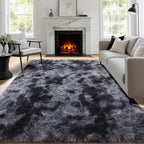 Dark Grey Large Area Rugs for Living Room Carpet, 8x10 Rug, Big Fluffy Modern - Image 9