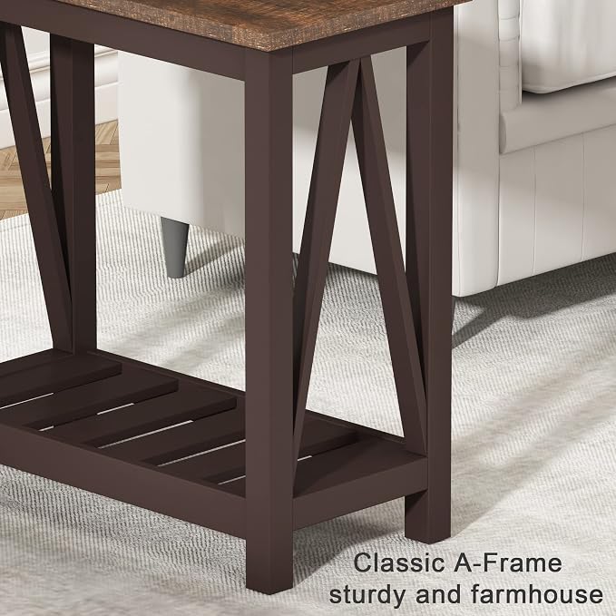 ChooChoo Farmhouse End Table, Rustic Vintage Narrow End Side Table - Image 6