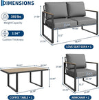 4-Piece Outdoor Patio Furniture Set, Conversation Sofa Set - Image 2