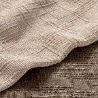 MIULEE Chenille Textured Throw Pillow Covers Oatmeal 18x18 Set of 2 | Slubby - Image 2