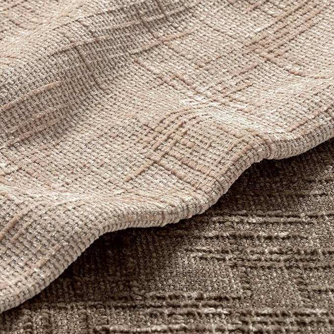 MIULEE Chenille Textured Euro Throw Pillow Covers Oatmeal 26x26 Set of 2 | - Image 2