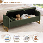 66'' King Size Storage Bench for Bedroom, Teddy Boucle End of Bed Benches for - Image 3