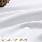 White 100% Blackout Linen Curtains 144 Inch Length 2 Panels Set - Image 5