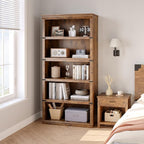 GarveeHome 5 Tier Farmhouse Bookcase, 67.4" Tall Book Shelf - Image 3