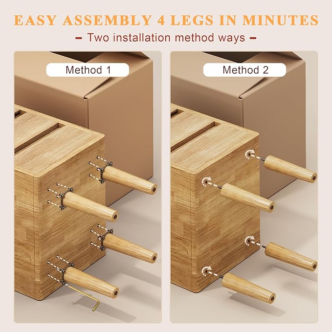 Nightstand with 3 Drawers Narrow Night Stand Solid Wood Bedside Table Mid - Image 6