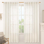 72 inch Length Cream Linen Curtains by LAMIT