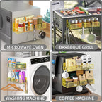Magnetic Spice Rack for Refrigerator, 2 Pack 100% Metal Strong Magnet Shelf - Image 6
