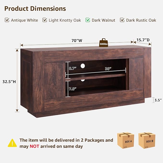 OKD Modern 70" TV Stand, Entertainment Center - Image 2