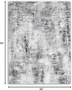 2x8 Grey Rug Runners for Hallways Kitchen Runner Rug Non Slip Washable Black - Image 2