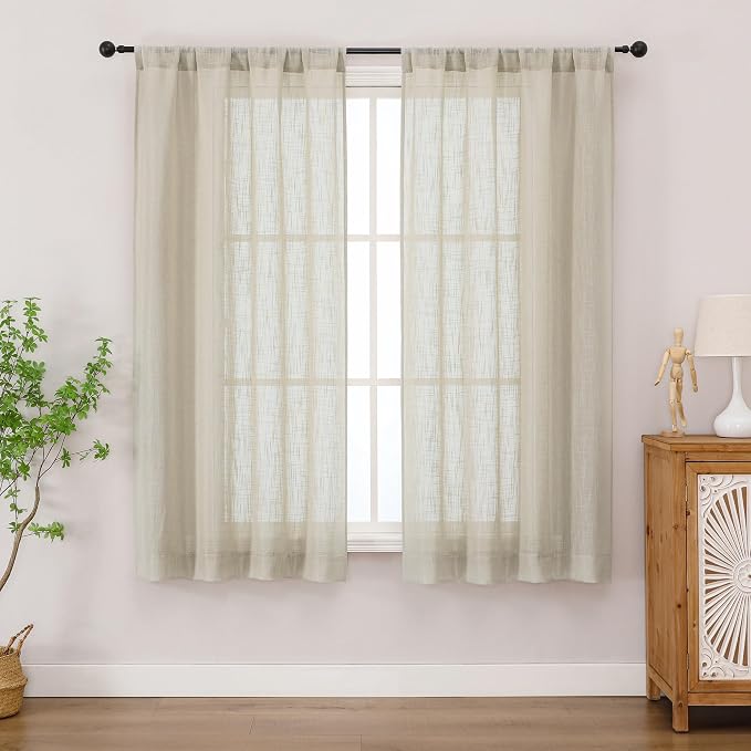 Chyhomenyc Semi Sheer Curtains 54 Inch Length by Chyhomenyc