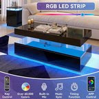 3-Piece Modern Living Room Table Set, Includes LED Coffee Table and End Tables - Image 4