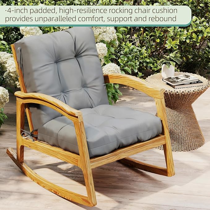 Outdoor Chair Cushion, High Back Soft Seat Pad - Image 3