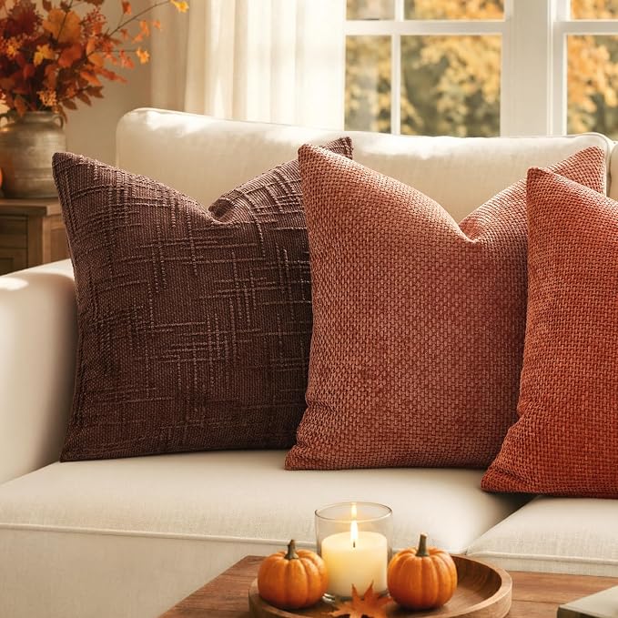 MIULEE Fall Decorative Rust Couch Throw Pillow Covers 20x20 Inch 2 Pack | - Image 2