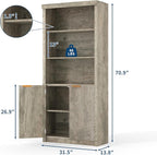 Tall Book Shelf and Bookcase 2 PCS, 31.5" Wide Wooden Bookcase - Image 2