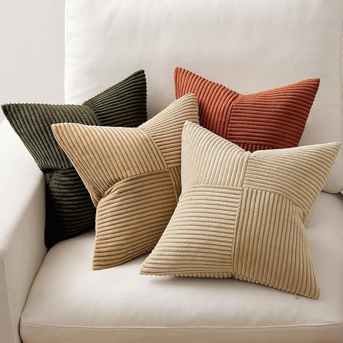 MIULEE Rust-Olive Green Decorative Throw Pillow Covers 16x16 Inch Set of 4 Boho - Image 5