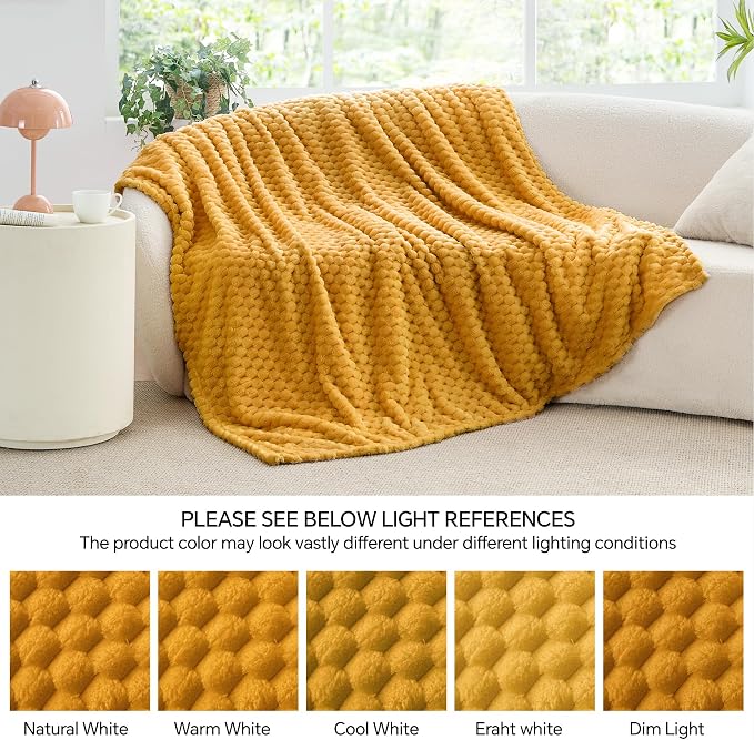 BEDELITE Mustard Yellow Throw Blanket - Image 10